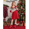 Arshiner Girls Sweater Dress Long Sleeve Button Knit Fall Winter Pullover Dresses for Kids 5-12 Years(Christmas Red)