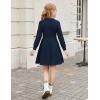 Arshiner Girls Sweater Dress Long Sleeve Button Knit Fall Winter Pullover Dresses for Kids 5-12 Years(Dark Blue)