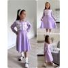 Arshiner Girls Sweater Dress Long Sleeve Button Knit Fall Winter Pullover Dresses for Kids 5-12 Years(Dusty Purple)