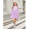 Arshiner Girls Sweater Dress Long Sleeve Button Knit Fall Winter Pullover Dresses for Kids 5-12 Years(Dusty Purple)