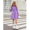 Arshiner Girls Sweater Dress Long Sleeve Button Knit Fall Winter Pullover Dresses for Kids 5-12 Years(Lavender)
