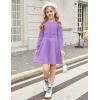 Arshiner Girls Sweater Dress Long Sleeve Button Knit Fall Winter Pullover Dresses for Kids 5-12 Years(Lavender)
