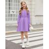 Arshiner Girls Sweater Dress Long Sleeve Button Knit Fall Winter Pullover Dresses for Kids 5-12 Years(Lavender)