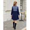 Arshiner Girls Sweater Dress Long Sleeve Button Knit Fall Winter Pullover Dresses for Kids 5-12 Years(Navy Blue)