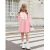 Arshiner Girls Sweater Dress Long Sleeve Button Knit Fall Winter Pullover Dresses for Kids 5-12 Years(Pink)
