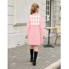 Arshiner Girls Sweater Dress Long Sleeve Button Knit Fall Winter Pullover Dresses for Kids 5-12 Years(Pink)