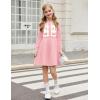 Arshiner Girls Sweater Dress Long Sleeve Button Knit Fall Winter Pullover Dresses for Kids 5-12 Years(Pink)