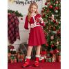 Arshiner Girls Sweater Dress Long Sleeve Button Knit Fall Winter Pullover Dresses for Kids 5-12 Years(Red-white)