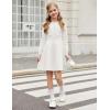Arshiner Girls Sweater Dress Long Sleeve Button Knit Fall Winter Pullover Dresses for Kids 5-12 Years(White)