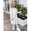 Arshiner Girls Sweater Dress Long Sleeve Button Knit Fall Winter Pullover Dresses for Kids 5-12 Years(White)
