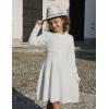 Arshiner Girls Sweater Dress Long Sleeve Button Knit Fall Winter Pullover Dresses for Kids 5-12 Years(White)