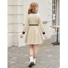 Arshiner Girls Sweater Dress Long Sleeve Button Knit Fall Winter Pullover Dresses for Kids 5-12 Years(White-black)