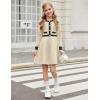 Arshiner Girls Sweater Dress Long Sleeve Button Knit Fall Winter Pullover Dresses for Kids 5-12 Years(White-black)