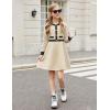 Arshiner Girls Sweater Dress Long Sleeve Button Knit Fall Winter Pullover Dresses for Kids 5-12 Years(White-black)