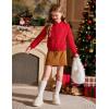 Arshiner Girls Sweatshirt Teen Waffle Cropped Hoodies Casual Long Sleeve Cute Pullover Tops(Red)