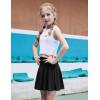 Arshiner Girl’s Tennis Skirts with Shorts Athletic Pleated Skirt Workout Performance Skorts with Pockets for Kids 4-13Y(Black)