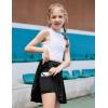 Arshiner Girl’s Tennis Skirts with Shorts Athletic Pleated Skirt Workout Performance Skorts with Pockets for Kids 4-13Y(Black)