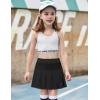 Arshiner Girl’s Tennis Skirts with Shorts Athletic Pleated Skirt Workout Performance Skorts with Pockets for Kids 4-13Y(Black)
