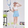 Arshiner Girl’s Tennis Skirts with Shorts Athletic Pleated Skirt Workout Performance Skorts with Pockets for Kids 4-13Y(Light Blue)