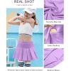 Arshiner Girl’s Tennis Skirts with Shorts Athletic Pleated Skirt Workout Performance Skorts with Pockets for Kids 4-13Y(Lilac)