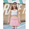 Arshiner Girl’s Tennis Skirts with Shorts Athletic Pleated Skirt Workout Performance Skorts with Pockets for Kids 4-13Y(Pink)