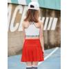 Arshiner Girl’s Tennis Skirts with Shorts Athletic Pleated Skirt Workout Performance Skorts with Pockets for Kids 4-13Y(Red)