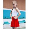 Arshiner Girl’s Tennis Skirts with Shorts Athletic Pleated Skirt Workout Performance Skorts with Pockets for Kids 4-13Y(Red)