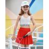 Arshiner Girl’s Tennis Skirts with Shorts Athletic Pleated Skirt Workout Performance Skorts with Pockets for Kids 4-13Y(Red)