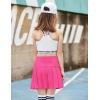 Arshiner Girl’s Tennis Skirts with Shorts Athletic Pleated Skirt Workout Performance Skorts with Pockets for Kids 4-13Y(Rose Red)