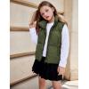 Arshiner Girls Winter Zipper Puffer Vest Lightweight Sleeveless Outwear Puffy Vests for 5-12 Years Old(Army Green)