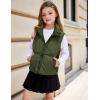 Arshiner Girls Winter Zipper Puffer Vest Lightweight Sleeveless Outwear Puffy Vests for 5-12 Years Old(Army Green)