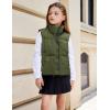Arshiner Girls Winter Zipper Puffer Vest Lightweight Sleeveless Outwear Puffy Vests for 5-12 Years Old(Army Green)