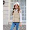 Arshiner Girls Winter Zipper Puffer Vest Lightweight Sleeveless Outwear Puffy Vests for 5-12 Years Old(Beige)