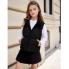Arshiner Girls Winter Zipper Puffer Vest Lightweight Sleeveless Outwear Puffy Vests for 5-12 Years Old(Black)