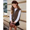 Arshiner Girls Winter Zipper Puffer Vest Lightweight Sleeveless Outwear Puffy Vests for 5-12 Years Old(Brown)