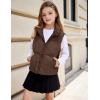 Arshiner Girls Winter Zipper Puffer Vest Lightweight Sleeveless Outwear Puffy Vests for 5-12 Years Old(Brown)