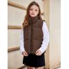 Arshiner Girls Winter Zipper Puffer Vest Lightweight Sleeveless Outwear Puffy Vests for 5-12 Years Old(Brown)