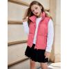 Arshiner Girls Winter Zipper Puffer Vest Lightweight Sleeveless Outwear Puffy Vests for 5-12 Years Old(Coral Pink)