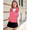 Arshiner Girls Winter Zipper Puffer Vest Lightweight Sleeveless Outwear Puffy Vests for 5-12 Years Old(Coral Pink)