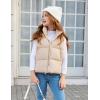 Arshiner Girls Winter Zipper Puffer Vest Lightweight Sleeveless Outwear Puffy Vests for 5-12 Years Old(Khaki)