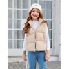 Arshiner Girls Winter Zipper Puffer Vest Lightweight Sleeveless Outwear Puffy Vests for 5-12 Years Old(Khaki)