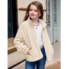 Arshiner Girls Zip Up Fleece Jacket Fall Winter Sherpa Sweatshirts Warm Outwear Crop Coat with Pockets(Apricot)