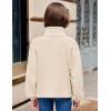 Arshiner Girls Zip Up Fleece Jacket Fall Winter Sherpa Sweatshirts Warm Outwear Crop Coat with Pockets(Apricot)