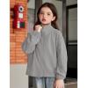 Arshiner Girls Zip Up Fleece Jacket Fall Winter Sherpa Sweatshirts Warm Outwear Crop Coat with Pockets(Grey)