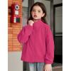 Arshiner Girls Zip Up Fleece Jacket Fall Winter Sherpa Sweatshirts Warm Outwear Crop Coat with Pockets(Hot Pink)