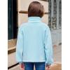 Arshiner Girls Zip Up Fleece Jacket Fall Winter Sherpa Sweatshirts Warm Outwear Crop Coat with Pockets(Light Blue)