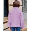 Arshiner Girls Zip Up Fleece Jacket Fall Winter Sherpa Sweatshirts Warm Outwear Crop Coat with Pockets(Lilac)