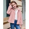 Arshiner Girls Zip Up Fleece Jacket Fall Winter Sherpa Sweatshirts Warm Outwear Crop Coat with Pockets(Pink)