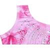 Arshiner Leotards for Girls Gymnastics with Shorts Color Gradient Shiny Diamond Kids Biketard(Pink Butterfly)