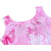 Arshiner Leotards for Girls Gymnastics with Shorts Color Gradient Shiny Diamond Kids Biketard(Pink Butterfly)